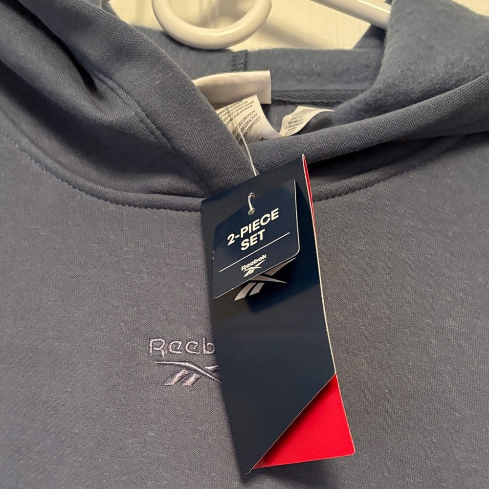 Reebok Blue Activewear Set Includes Hoodie Top and Wide Leg Pants - Picture 5 of 7